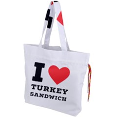 I Love Turkey Sandwich Drawstring Tote Bag by ilovewhateva