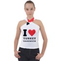 I love turkey sandwich Cross Neck Velour Top View1