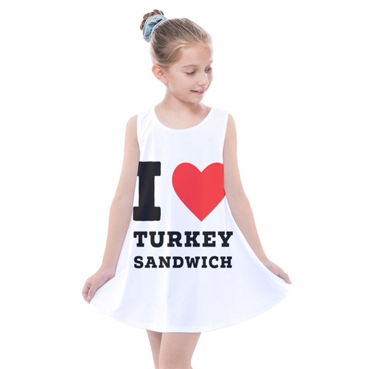 I love turkey sandwich Kids  Summer Dress