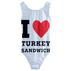 I Love Turkey Sandwich Kids  Cut-out Back One Piece Swimsuit by ilovewhateva