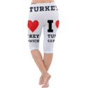 I love turkey sandwich Lightweight Velour Cropped Yoga Leggings View4