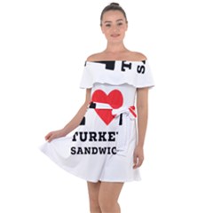 I Love Turkey Sandwich Off Shoulder Velour Dress by ilovewhateva