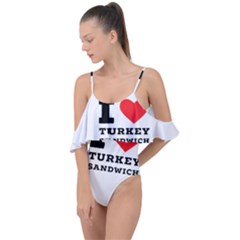 I Love Turkey Sandwich Drape Piece Swimsuit by ilovewhateva