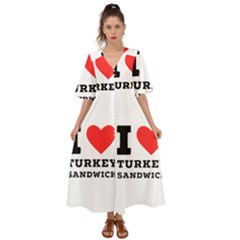 I Love Turkey Sandwich Kimono Sleeve Boho Dress by ilovewhateva