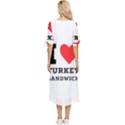 I love turkey sandwich Bow Sleeve Chiffon Midi Dress View4