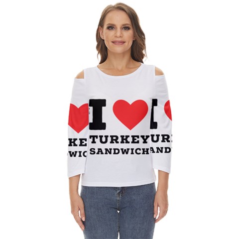 I Love Turkey Sandwich Cut Out Wide Sleeve Top by ilovewhateva