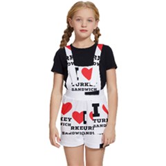 I Love Turkey Sandwich Kids  Short Overalls by ilovewhateva