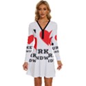 I love turkey sandwich Long Sleeve Deep V Mini Dress  View1