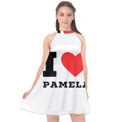 I Love Pamela Halter Neckline Chiffon Dress  by ilovewhateva