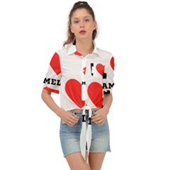 I Love Pamela Tie Front Shirt  by ilovewhateva