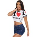 I love pamela Side Button Cropped Tee View2