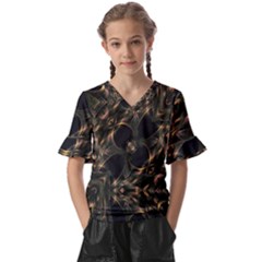 Flytrap Kids  V-neck Horn Sleeve Blouse by MRNStudios