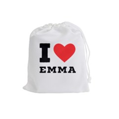 I Love Emma Drawstring Pouch (large) by ilovewhateva