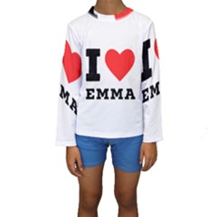 I Love Emma Kids  Long Sleeve Swimwear by ilovewhateva