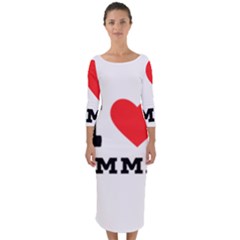 I Love Emma Quarter Sleeve Midi Bodycon Dress by ilovewhateva