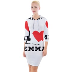 I Love Emma Quarter Sleeve Hood Bodycon Dress by ilovewhateva