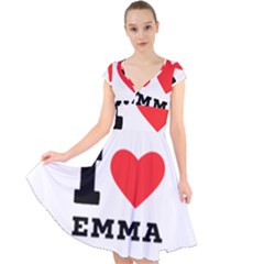 I Love Emma Cap Sleeve Front Wrap Midi Dress by ilovewhateva