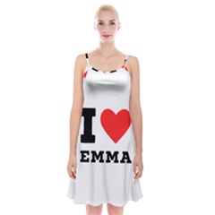 I Love Emma Spaghetti Strap Velvet Dress by ilovewhateva