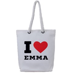 I Love Emma Full Print Rope Handle Tote (small) by ilovewhateva