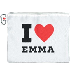 I Love Emma Canvas Cosmetic Bag (xxxl) by ilovewhateva