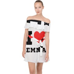 I Love Emma Off Shoulder Chiffon Dress