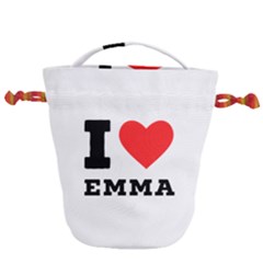 I Love Emma Drawstring Bucket Bag by ilovewhateva