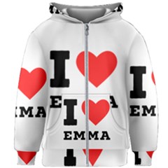 I Love Emma Kids  Zipper Hoodie Without Drawstring by ilovewhateva