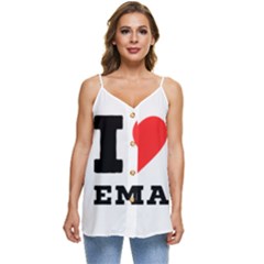 I Love Emma Casual Spaghetti Strap Chiffon Top by ilovewhateva