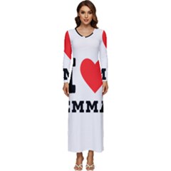 I Love Emma Long Sleeve Longline Maxi Dress by ilovewhateva