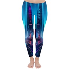 City People Cyberpunk Classic Winter Leggings by Jancukart