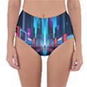 City People Cyberpunk Reversible High-Waist Bikini Bottoms View1