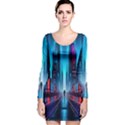 City People Cyberpunk Long Sleeve Velvet Bodycon Dress View1