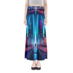 City People Cyberpunk Full Length Maxi Skirt