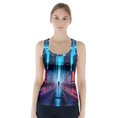 City People Cyberpunk Racer Back Sports Top by Jancukart