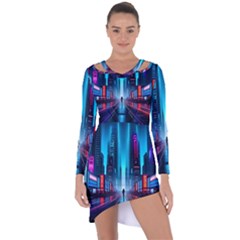 City People Cyberpunk Asymmetric Cut-out Shift Dress