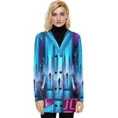 City People Cyberpunk Button Up Hooded Coat  by Jancukart