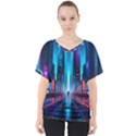 City People Cyberpunk V-Neck Dolman Drape Top View1