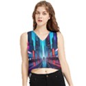 City People Cyberpunk V-Neck Cropped Tank Top View1