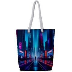 City People Cyberpunk Full Print Rope Handle Tote (small)