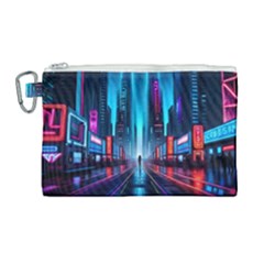 City People Cyberpunk Canvas Cosmetic Bag (large)