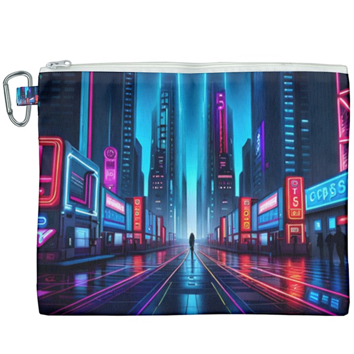 City People Cyberpunk Canvas Cosmetic Bag (XXXL)