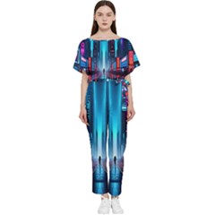 City People Cyberpunk Batwing Lightweight Chiffon Jumpsuit