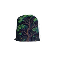 Tree Nature Cartoon Drawing Comic Drawstring Pouch (small)