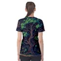 Tree Nature Cartoon Drawing Comic Women s Sport Mesh Tee View2