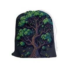 Tree Nature Cartoon Drawing Comic Drawstring Pouch (xl)