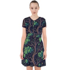 Tree Nature Cartoon Drawing Comic Adorable In Chiffon Dress