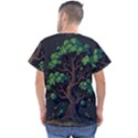 Tree Nature Cartoon Drawing Comic Men s V-Neck Scrub Top View2