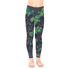 Tree Nature Cartoon Drawing Comic Kids  Leggings