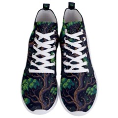 Tree Nature Cartoon Drawing Comic Men s Lightweight High Top Sneakers