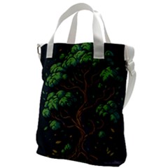 Tree Nature Cartoon Drawing Comic Canvas Messenger Bag